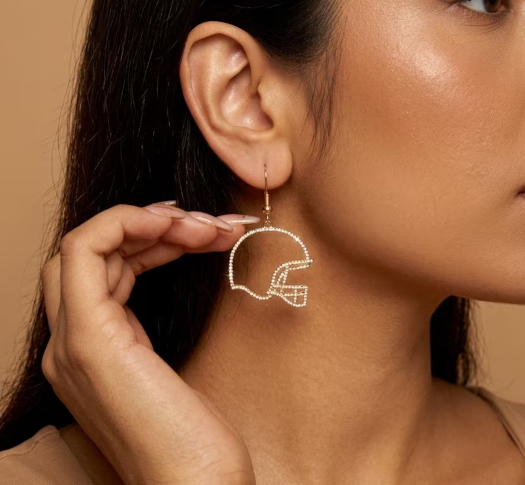 Gridiron Glam Helmet Earrings