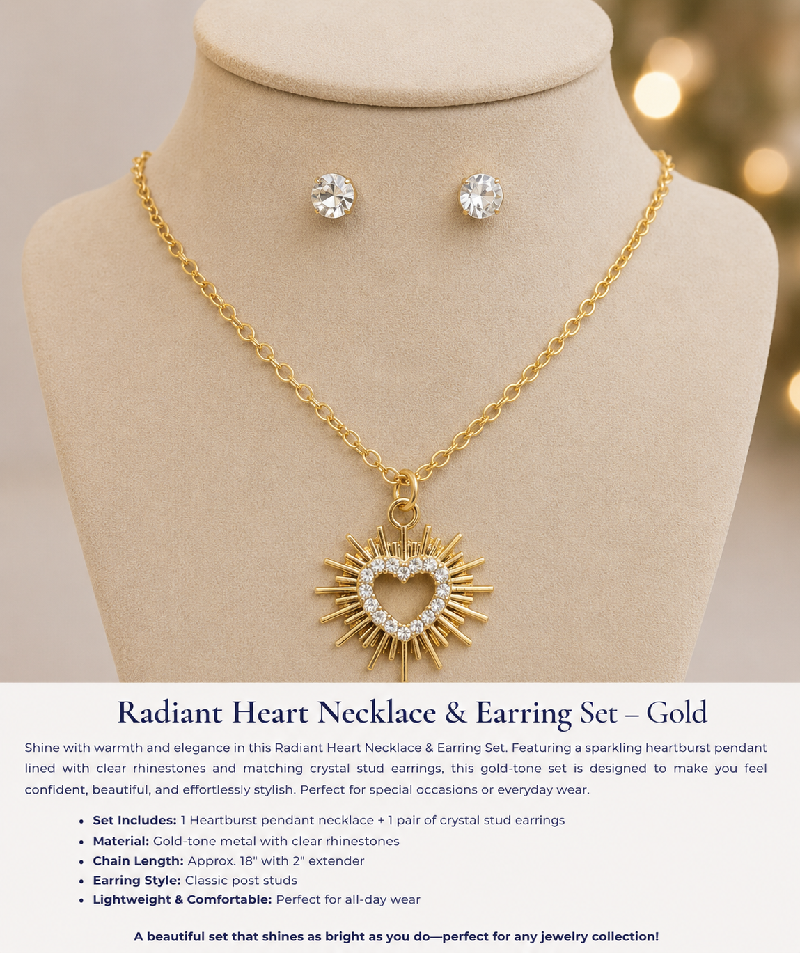 Radiant Heart Necklace Set