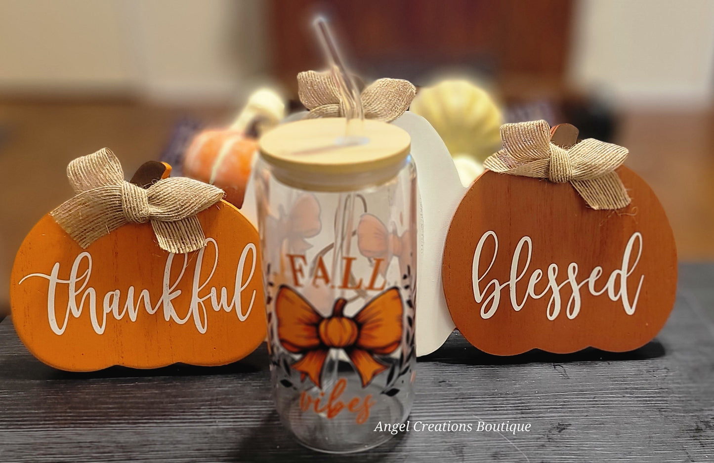 Trendy Glass cups w/straw