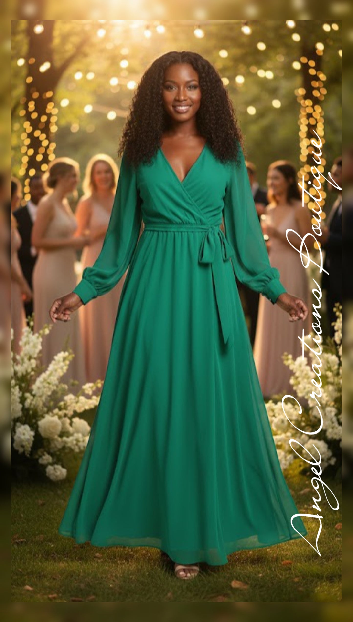 Green Maxi Dress w/belt
