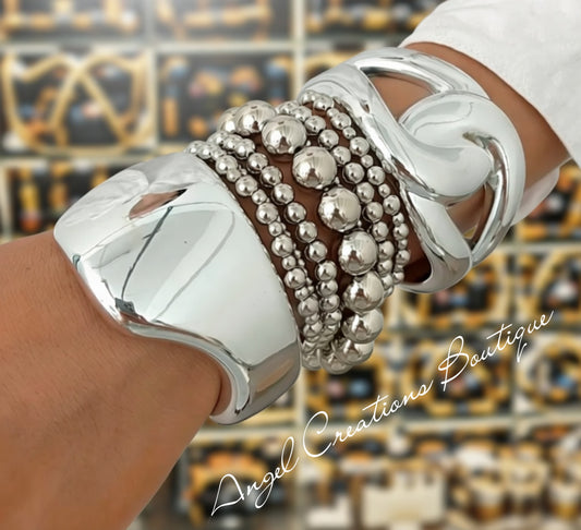 Chrome Queen Stack bracelets