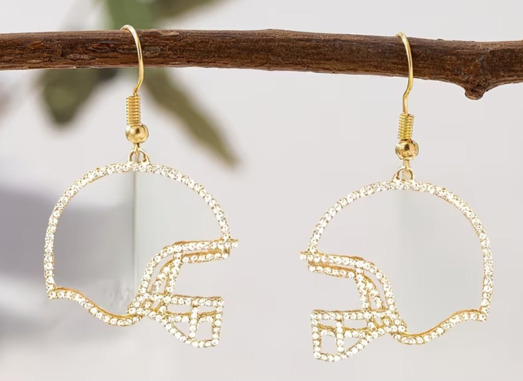Gridiron Glam Helmet Earrings