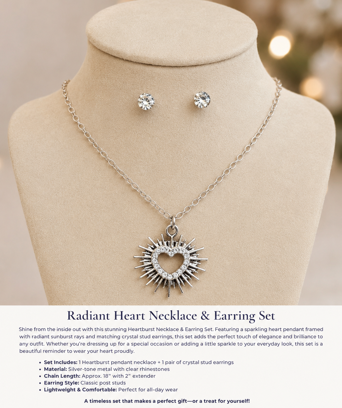 Radiant Heart Necklace Set