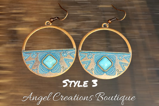 Bronze & Turquoise earrings